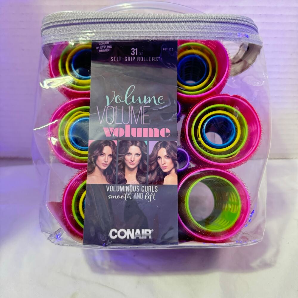 CONAIR SELF GRIP ROLLERS Used to create Volume -31 Rollers of Various Sizes NWOT